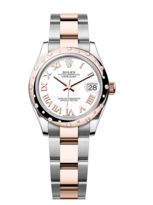 Rolex Datejust 31 Oyster Perpetual Oystersteel and Everose gold white dial Oyster band Reference 278341RBR