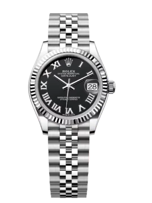 Rolex Datejust 31 Oyster Perpetual Oystersteel and white gold bright black dial Jubilee band Reference 278274