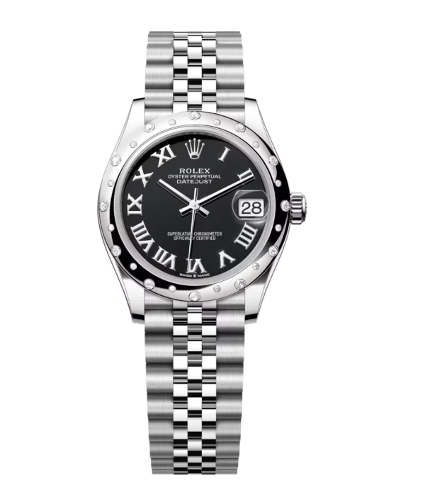 Rolex Datejust 31 Oyster Perpetual Oystersteel and white gold bright black dial Jubilee band Reference 278344RBR