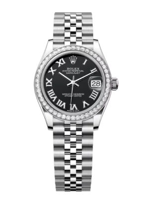 Rolex Datejust 31 Oyster Perpetual Oystersteel and white gold bright black dial Jubilee band Reference 278384RBR