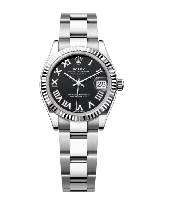 Rolex Datejust 31 Oyster Perpetual Oystersteel and white gold bright black dial Oyster band Reference 278274