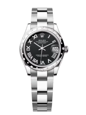 Rolex Datejust 31 Oyster Perpetual Oystersteel and white gold bright black dial Oyster band Reference 278344RBR