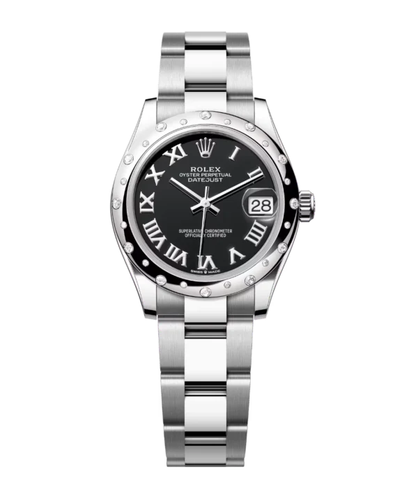 Rolex Datejust 31 Oyster Perpetual Oystersteel and white gold bright black dial Oyster band Reference 278344RBR