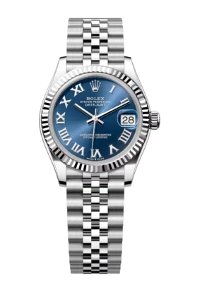 Rolex Datejust 31 Oyster Perpetual Oystersteel and white gold bright blue dial Jubilee band Reference 278274
