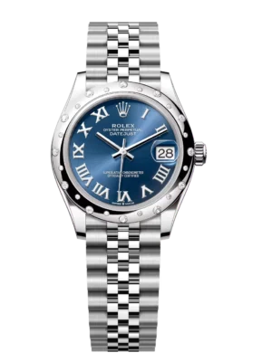 Rolex Datejust 31 Oyster Perpetual Oystersteel and white gold bright blue dial Jubilee band Reference 278344RBR