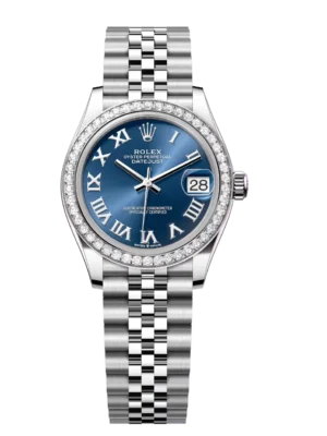 Rolex Datejust 31 Oyster Perpetual Oystersteel and white gold bright blue dial Jubilee band Reference 278384RBR