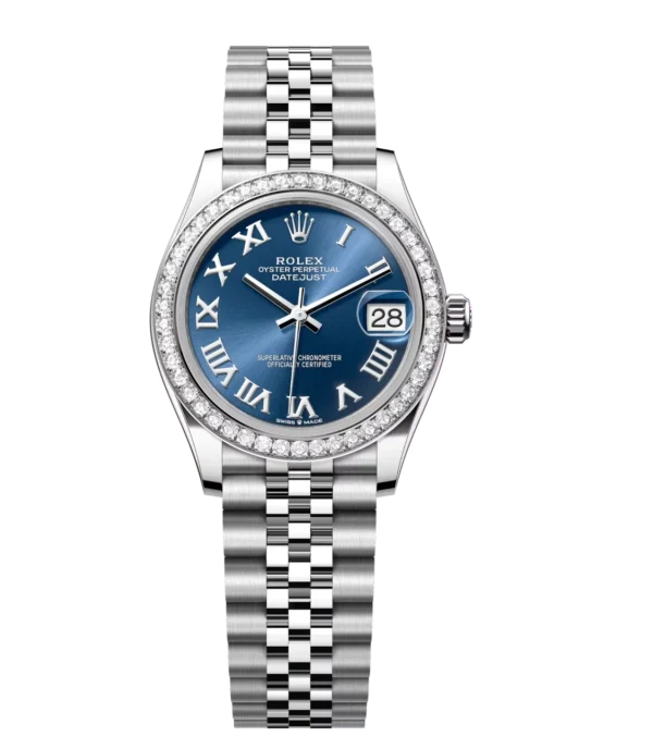 Rolex Datejust 31 Oyster Perpetual Oystersteel and white gold bright blue dial Jubilee band Reference 278384RBR