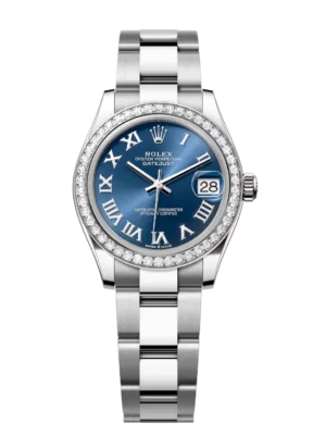 Rolex Datejust 31 Oyster Perpetual Oystersteel and white gold bright blue dial Oyster band Reference 278384RBR