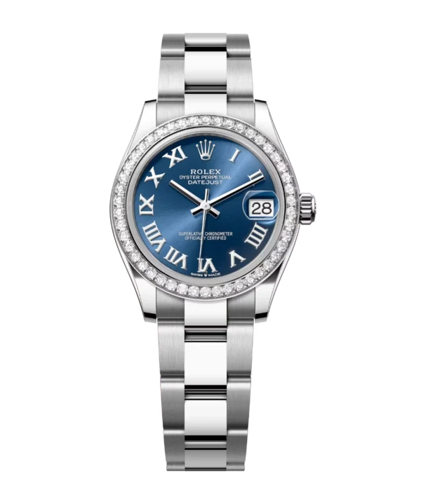 Rolex Datejust 31 Oyster Perpetual Oystersteel and white gold bright blue dial Oyster band Reference 278384RBR