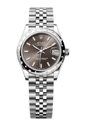 Rolex Datejust 31 Oyster Perpetual Oystersteel and white gold dark grey dial Jubilee band Reference 278344RBR