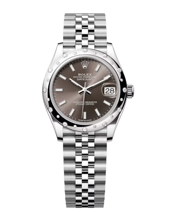 Rolex Datejust 31 Oyster Perpetual Oystersteel and white gold dark grey dial Jubilee band Reference 278344RBR