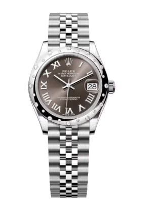 Rolex Datejust 31 Oyster Perpetual Oystersteel and white gold dark grey dial Jubilee band Reference 278344RBR