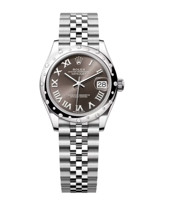 Rolex Datejust 31 Oyster Perpetual Oystersteel and white gold dark grey dial Jubilee band Reference 278344RBR