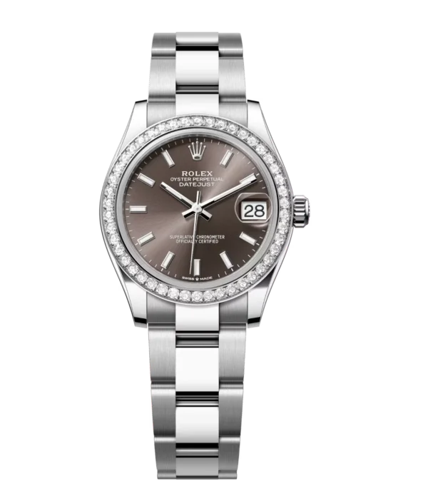 Rolex Datejust 31 Oyster Perpetual Oystersteel and white gold dark grey dial Oyster band Reference 278384RBR