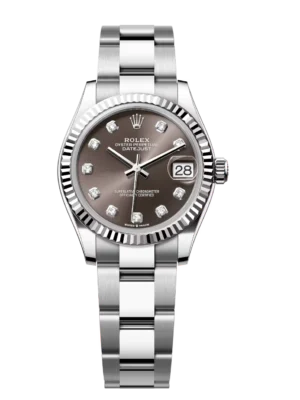 Rolex Datejust 31 Oyster Perpetual Oystersteel and white gold dark grey, diamond-set dial Oyster band Reference 278274