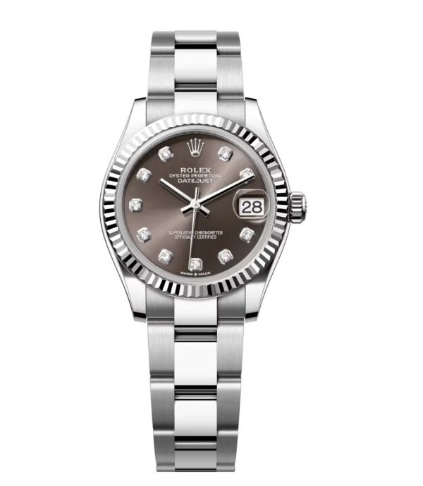 Rolex Datejust 31 Oyster Perpetual Oystersteel and white gold dark grey, diamond-set dial Oyster band Reference 278274