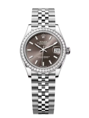 Rolex Datejust 31 Oyster Perpetual Oystersteel and white gold dark grey Jubilee band Reference 278384RBR