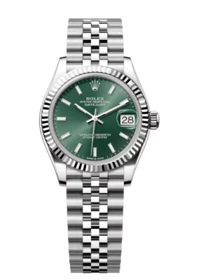 Rolex Datejust 31 Oyster Perpetual Oystersteel and white gold mint green dial Jubilee band Reference 278274