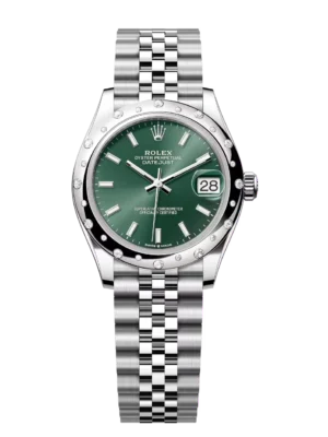 Rolex Datejust 31 Oyster Perpetual Oystersteel and white gold mint green dial Jubilee band Reference 278344RBR