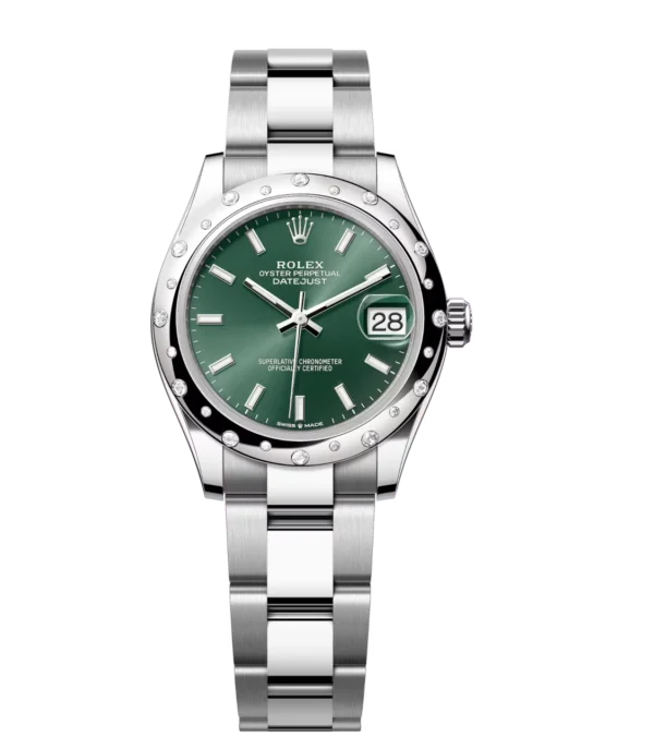 Rolex Datejust 31 Oyster Perpetual Oystersteel and white gold mint green dial Oyster band Reference 278344RBR