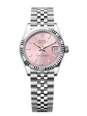 Rolex Lady-Datejust 28 Oyster Perpetual Oystersteel and white gold pink dial Jubilee band Reference 279174