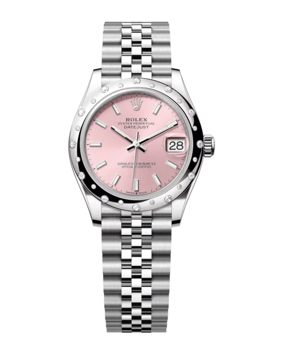Rolex Datejust 31 Oyster Perpetual Oystersteel and white gold pink dial Jubilee band Reference 278344RBR