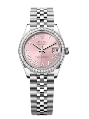 Rolex Lady-Datejust 28 Oyster Perpetual Oystersteel and white gold pink dial Jubilee band Reference 279384RBR