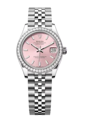 Rolex Datejust 31 Oyster Perpetual Oystersteel and white gold pink dial Jubilee band Reference 278384RBR