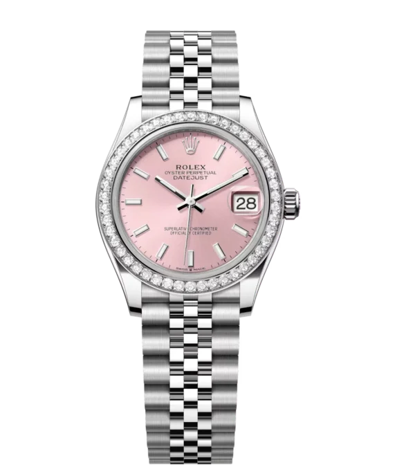 Rolex Datejust 31 Oyster Perpetual Oystersteel and white gold pink dial Jubilee band Reference 278384RBR