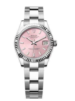 Rolex Datejust 31 Oyster Perpetual Oystersteel and white gold pink dial Oyster band Reference 278274