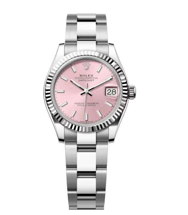 Rolex Datejust 31 Oyster Perpetual Oystersteel and white gold pink dial Oyster band Reference 278274