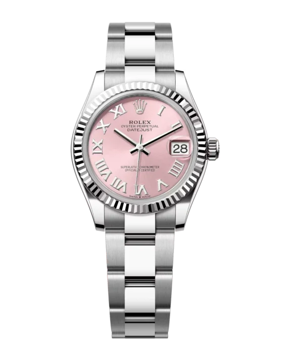 Rolex Datejust 31 Oyster Perpetual Oystersteel and white gold pink dial Oyster band Reference 278274