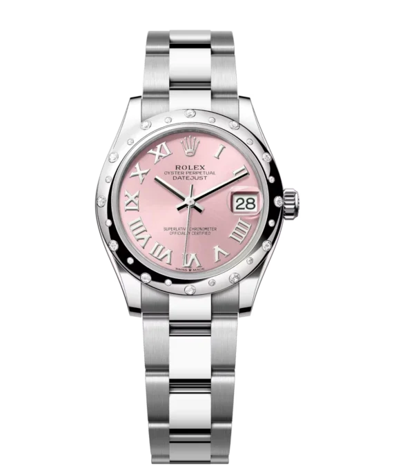 Rolex Datejust 31 Oyster Perpetual Oystersteel and white gold pink dial Oyster band Reference 278344RBR
