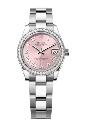 Rolex Datejust 31 Oyster Perpetual Oystersteel and white gold pink dial Oyster band Reference 278384RBR