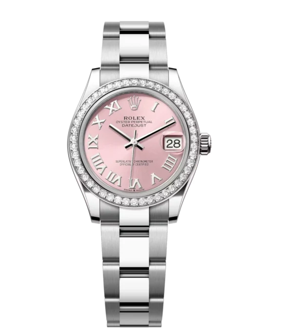Rolex Datejust 31 Oyster Perpetual Oystersteel and white gold pink dial Oyster band Reference 278384RBR