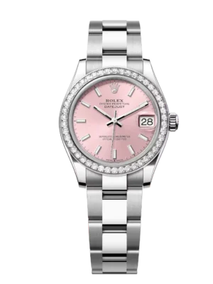 Rolex Datejust 31 Oyster Perpetual Oystersteel and white gold pink dial Oyster band Reference 278384RBR