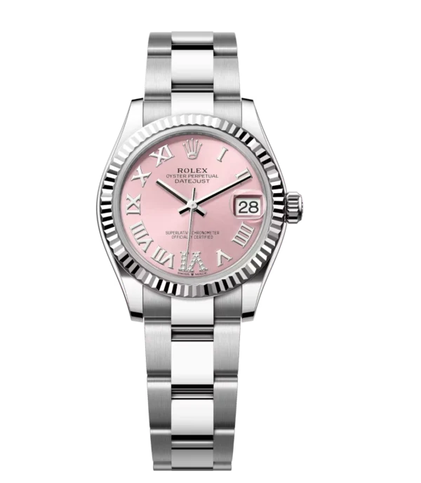 Rolex Datejust 31 Oyster Perpetual Oystersteel and white gold pink, diamond-set dial Oyster band Reference 278274
