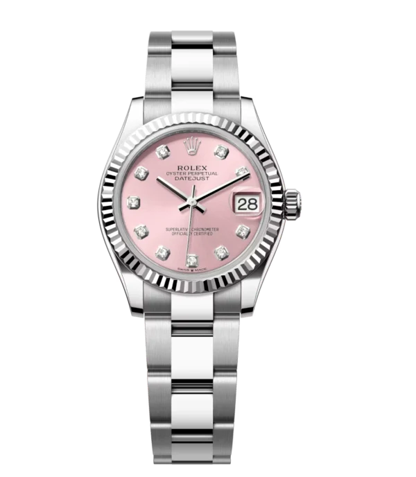 Rolex Datejust 31 Oyster Perpetual Oystersteel and white gold pink, diamond-set dial Oyster band Reference 278274
