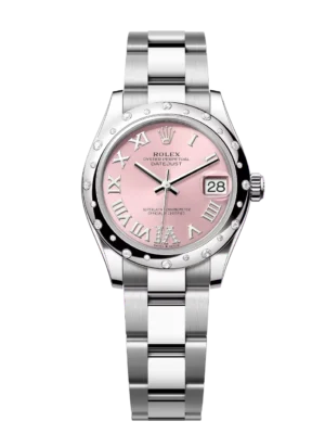 Rolex Datejust 31 Oyster Perpetual Oystersteel and white gold pink, diamond-set dial Oyster band Reference 278344RBR