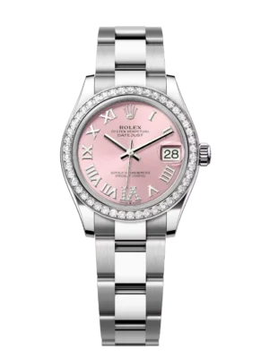 Rolex Datejust 31 Oyster Perpetual Oystersteel and white gold pink, diamond-set dial Oyster band Reference 278384RBR
