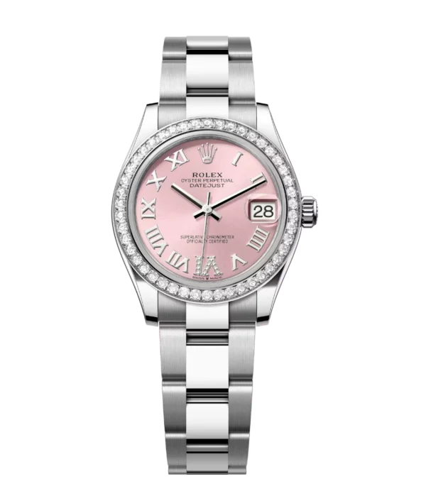 Rolex Datejust 31 Oyster Perpetual Oystersteel and white gold pink, diamond-set dial Oyster band Reference 278384RBR
