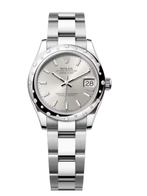 Rolex Datejust 31 Oyster Perpetual Oystersteel and white gold silver dial Oyster band Reference 278344RBR