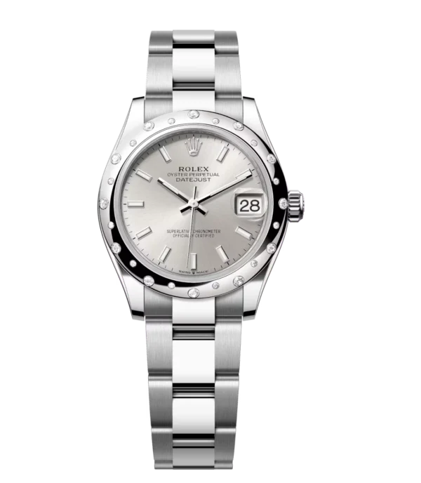Rolex Datejust 31 Oyster Perpetual Oystersteel and white gold silver dial Oyster band Reference 278344RBR