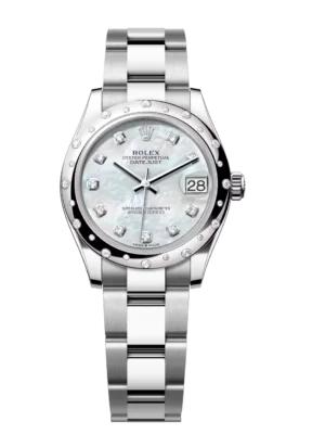 Rolex Datejust 31 Oyster Perpetual Oystersteel and white gold white mother-of-pearl, diamond-set dial Oyster band Reference 278344RBR