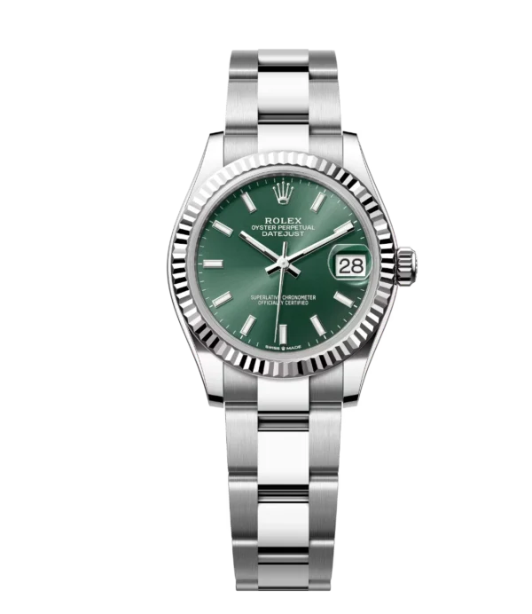 Rolex Datejust 31 Oyster Perpetual Oystersteel and white mint green dial Oyster band Reference 278274