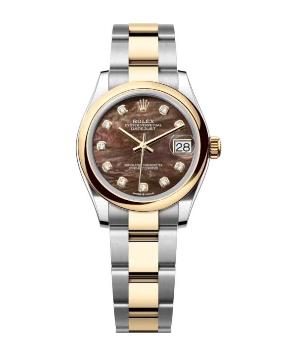 Rolex Datejust 31 Oyster Perpetual Oystersteel and yellow gold black mother-of-pearl, diamond-set dial Oyster band Reference 278243