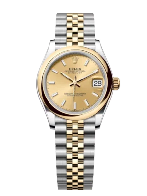 Rolex Datejust 31 Oyster Perpetual Oystersteel and yellow gold champagne-colour dial Jubilee band Reference 278243