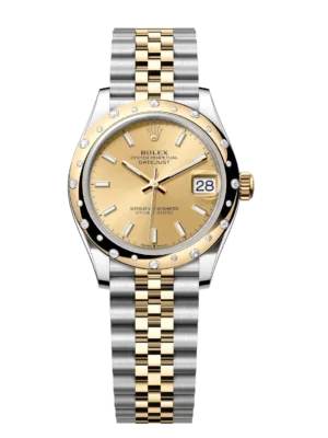 Rolex Datejust 31 Oyster Perpetual Oystersteel and yellow gold champagne-colour dial Jubilee band Reference 278343RBR