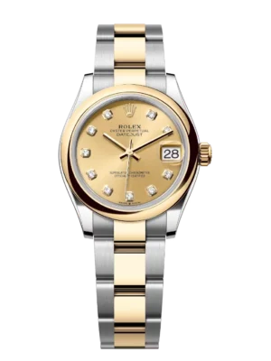 Rolex Datejust 31 Oyster Perpetual Oystersteel and yellow gold champagne colour, diamond-set dial Oyster band Reference 278243