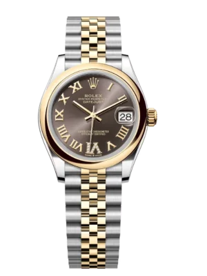 Rolex Datejust 31 Oyster Perpetual Oystersteel and yellow gold dark grey, diamond-set dial Jubilee band Reference 278243
